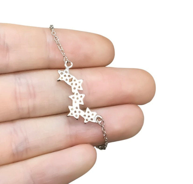 Multiple Stars Necklace, Celestial Jewelry, Cubic Zirconia Stars Pendant, Astronomy Necklace, Tiny Stars Necklace, Minimalist Jewelry