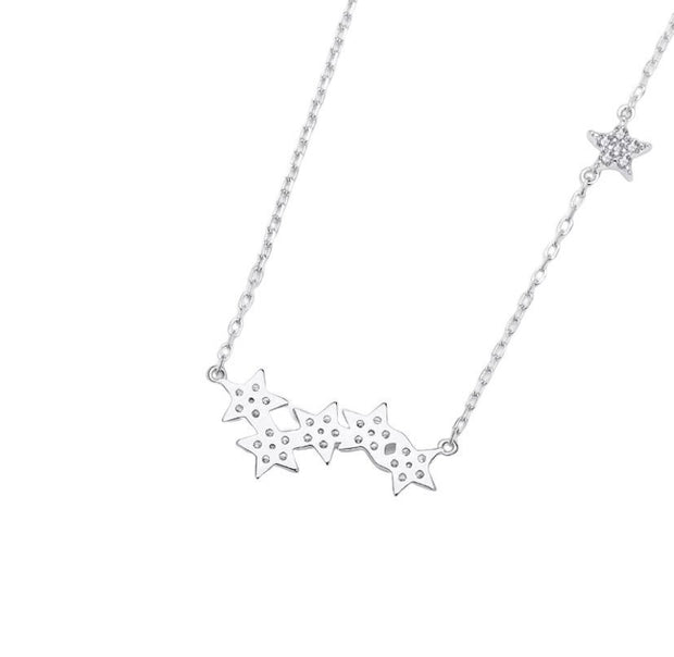 Multiple Stars Necklace, Celestial Jewelry, Cubic Zirconia Stars Pendant, Astronomy Necklace, Tiny Stars Necklace, Minimalist Jewelry