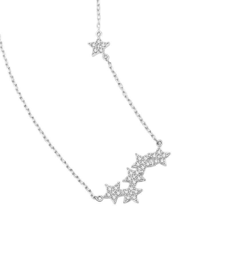 Collier Étoiles Multiples, Bijou Céleste, Pendentif Étoiles en Zirconium Cubique, Collier Astronomie, Collier Petites Étoiles, Bijou Minimaliste