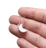 Crescent Moon Necklace, Dainty Lunar Jewelry, Tiny Moon Pendant, Minimalist Necklace, Celestial Jewelry, Birthday Gift for Her