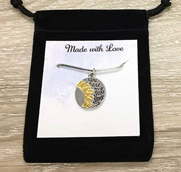 You Are My Sunshine Necklace, Sunflower Necklace, Celestial Jewelry, Dainty Necklace, Meaningful Jewelry, Gift for Daughter, Granddaughter