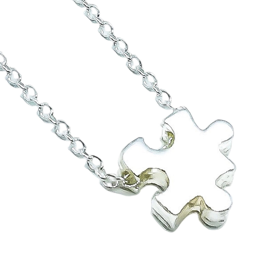 Collier délicat en forme de puzzle, pendentif en or rose représentant une pièce de puzzle, bijou pour l'autisme, cadeau pour une maman d'enfant autiste, cadeau pour un enseignant spécialisé