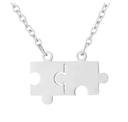 Double Puzzle Necklace, Jigsaw Puzzle Piece Pendant, Autism Jewelry, Mom with Child on Spectrum, Special Education Teacher Gift, Divergent