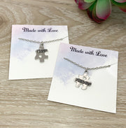 Best Friends Necklaces for 2, Matching Puzzle Necklace Set, Friendship Necklaces, Gift for Best Friend, Friends Forever Gift for Her