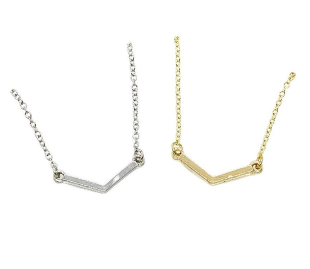 Simple Arrow Necklace, V Shapes Necklace, Tiny Triangle Necklace, Dainty Necklace, Gift from Grandma, Christmas Gift for Her