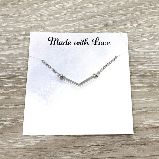 Simple Arrow Necklace, V Shapes Necklace, Tiny Triangle Necklace, Dainty Necklace, Gift from Grandma, Christmas Gift for Her