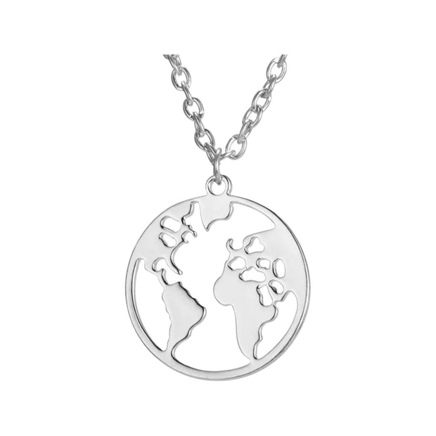 World Globe Necklace, Planet Earth Pendant, Travel Jewelry, No Matter Where Gift, Gift for Traveler, Statement Necklace, New Adventure Gift