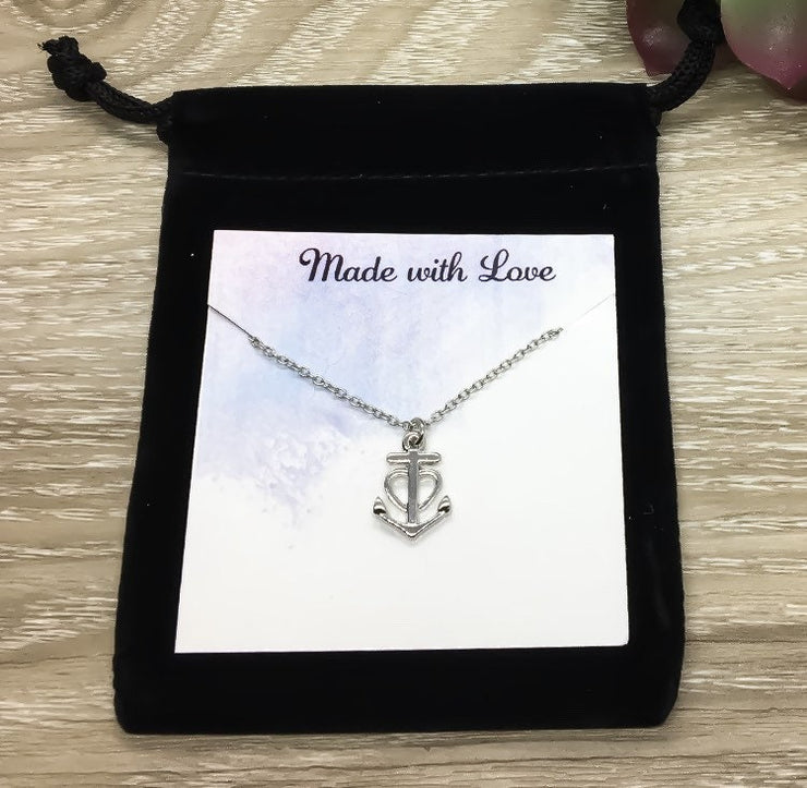 Tiny Anchor Necklace, Nautical Necklace, Ocean Lover Gift, Beach Jewelry, Boat Lover Gift, Coastal Necklace, Seascape Jewelry, Gift for Her