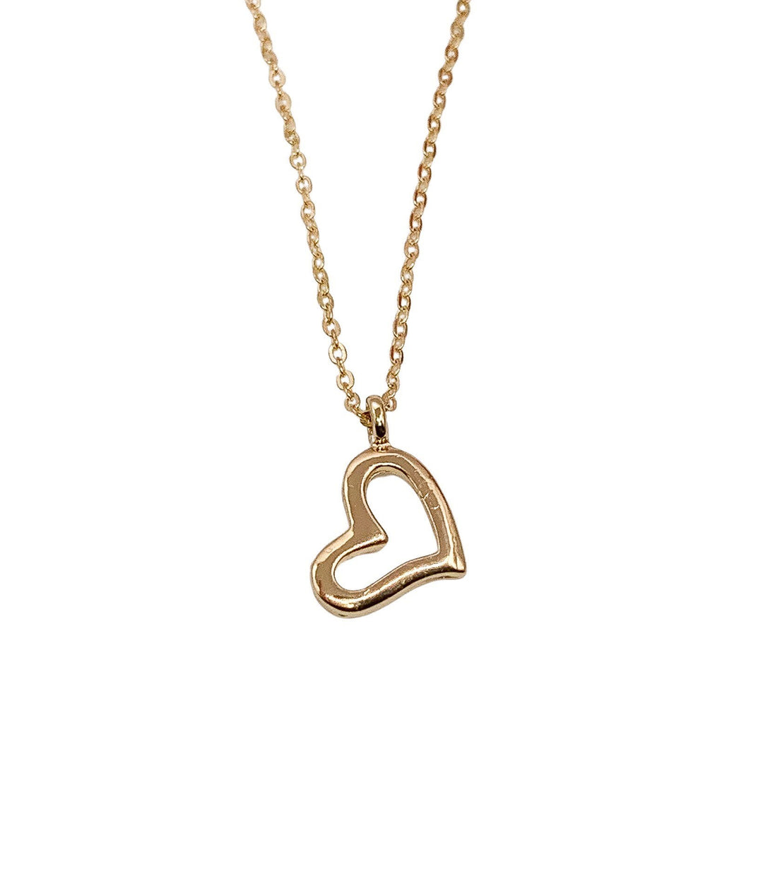 Collier Cœur Ouvert Or, Collier Minimaliste, Pendentif Cœur Délicat, Collier d'Amitié, Cadeau d'Anniversaire pour Petite Sœur, Cadeau de Noël