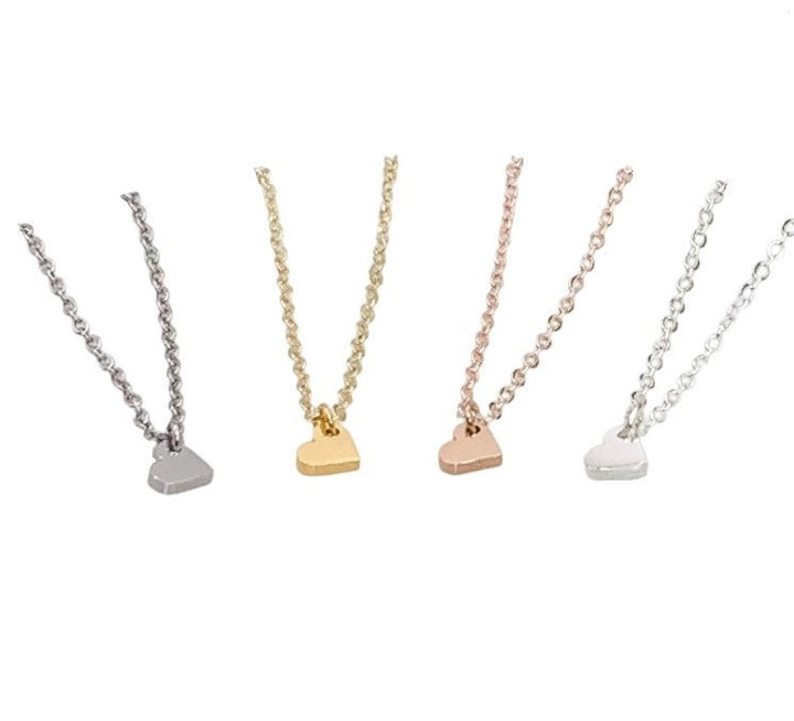 Collier petit cœur en or rose, pendentif cœur délicat, collier pour fille, collier d'amitié, cadeau pour petite-fille