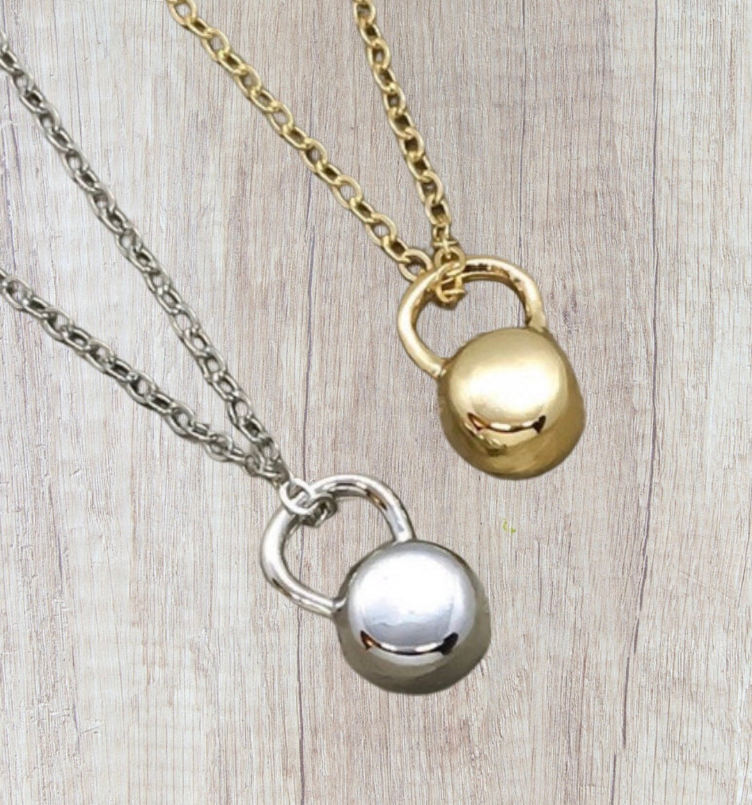 Tiny Kettlebell Necklace, Fitness Gifts, Gym Necklace, Strength Jewelry, Workout Necklace, Kettlebell Charm, Personal Trainer Gift