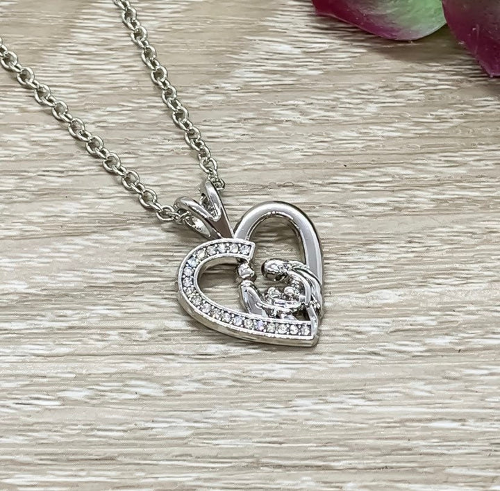 Collier Mère, Père et 2 Enfants, Collier Famille de 4, Cadeau pour maman de 2 enfants, Bijou de maternité, Cadeau de félicitations pour une deuxième maman