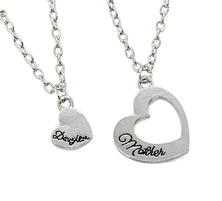 Ensemble de colliers cœur mère-fille pour 2 personnes, colliers entrelacés, collier d'amitié, cadeau pour maman, cadeau de sa fille, cadeau maman-fille