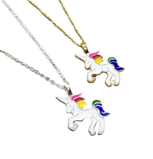 Colorful Unicorn Necklace, Mythical Jewelry, Unicorn Lover Gift, Magic Horse Necklace, Whimsical Jewelry, Christmas Gift for Little Girl