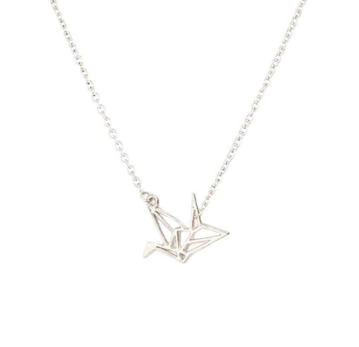 Collier Grue Origami, Collier Petit Oiseau, Cadeau pour les amoureux des oiseaux, Bijou Faune Sauvage, Collier pour Femme, Bijou Minimaliste, Cadeau de Noël
