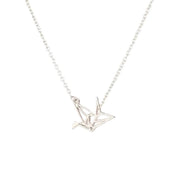 Origami Crane Necklace, Tiny Bird Necklace, Bird Lover Gift, Wildlife Jewelry, Necklace for Women, Minimalist Jewelry, Christmas Gift