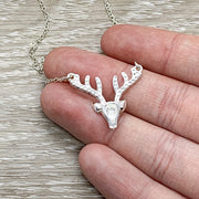 Deer Necklace, Wilderness Jewelry, Animal Lover Gift, Reindeer Necklace, Canadian Jewelry, Layering Holiday Necklace, Christmas Gift