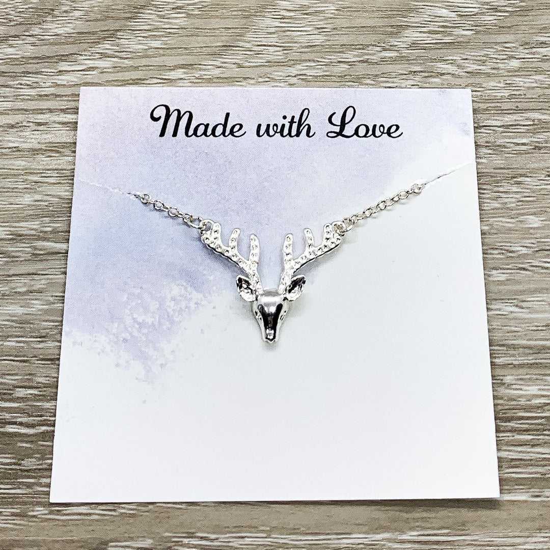 Collier cerf, bijoux nature, cadeau pour amoureux des animaux, collier renne, bijoux canadiens, collier à superposer pour les fêtes, cadeau de Noël
