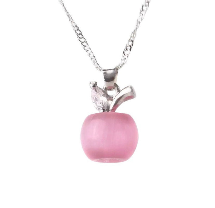 Collier Pomme, Collier Pomme en Opale Mini, Bijou Pomme, Collier Fruit, Collier Professeur, Bijou d'Automne, Cadeau de Rentrée des Classes