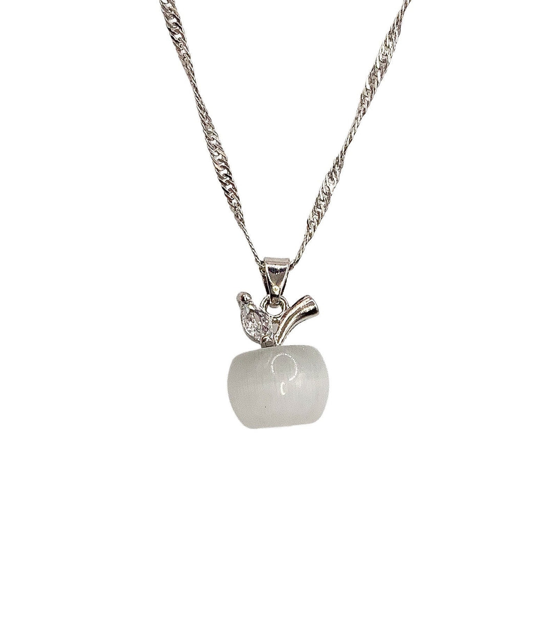 Collier Pomme, Collier Pomme en Opale Mini, Bijou Pomme, Collier Fruit, Collier Professeur, Bijou d'Automne, Cadeau de Rentrée des Classes