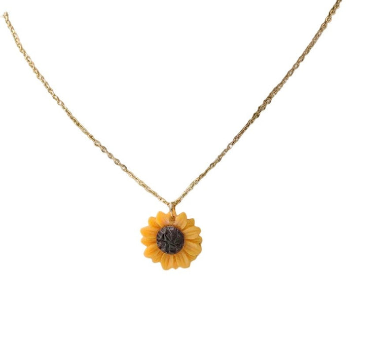 Collier Tournesol Doré, Bijou Tournesol, Collier d'Automne, Bijou d'Automne, Collier Fleur, Cadeau de Noël pour Elle, Cadeau Fête des Mères