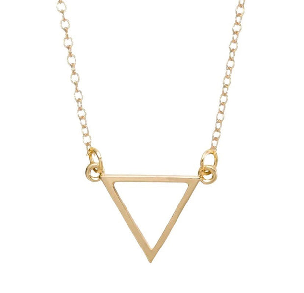 Simple Triangle Necklace, Trinity Necklace, Open Triangle Pendant, Warrior Necklace, Dainty Necklace, Gift for Friend, Christmas Gift