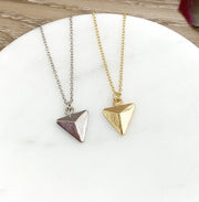 Simple Triangle Necklace, Armored Necklace, Warrior Pendant, Fearless Necklace, Dainty Necklace, Support Gift for Friend, Christmas Gift