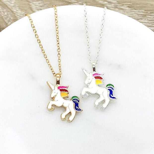 Colorful Unicorn Necklace, Mythical Jewelry, Unicorn Lover Gift, Magic Horse Necklace, Whimsical Jewelry, Christmas Gift for Little Girl