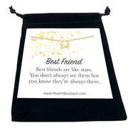 Best Friends Are Like Stars, Star Necklace Gold, Dainty Necklace with Card, Bestie Jewelry, Friendship Necklace, Meaningful Bestfriend Gift