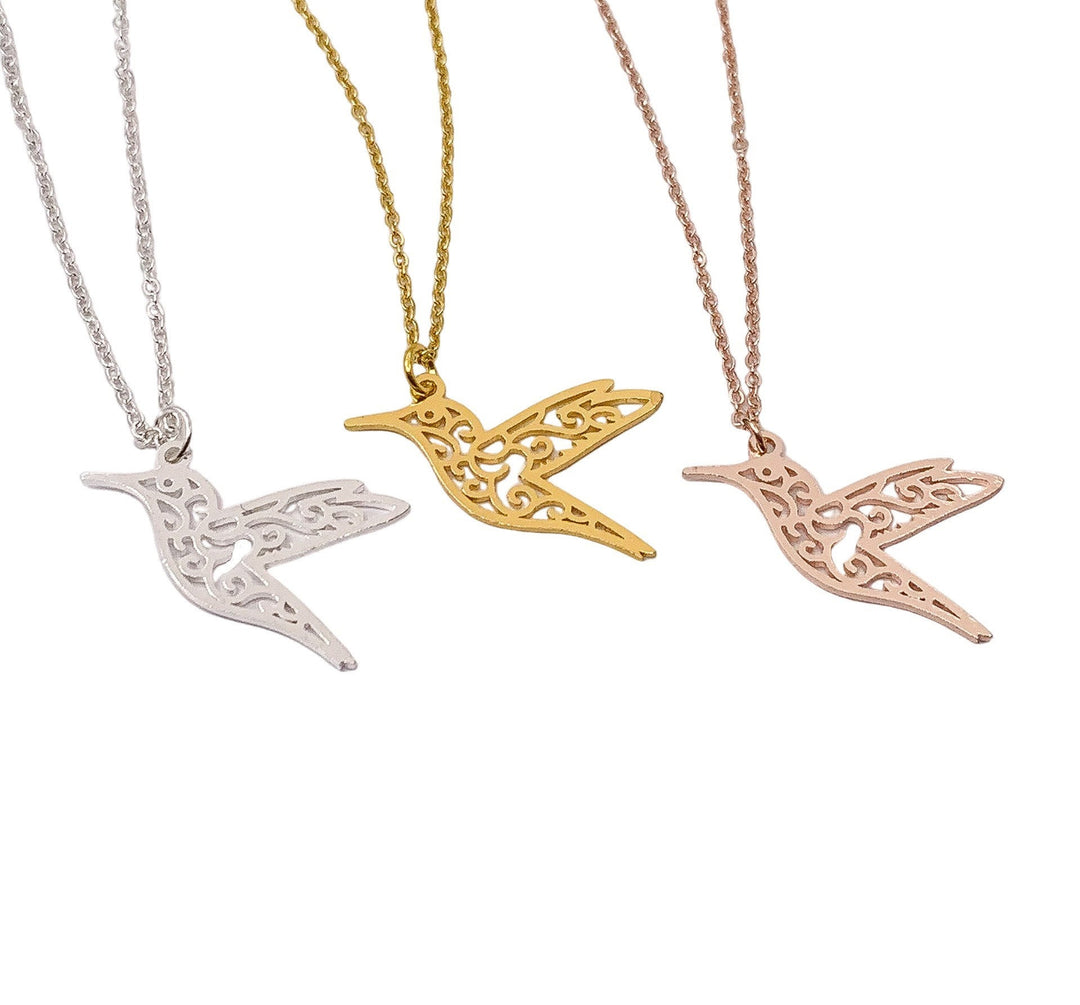 Collier colibri avec carte, Bijou oiseau, Cadeau inspirant, Bijou nature, Cadeau pour amoureux des oiseaux, Cadeau d'amitié, Collier à superposer