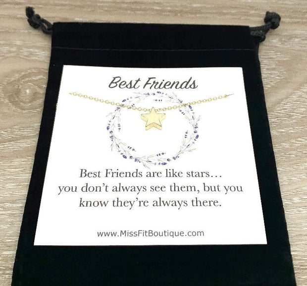 Best Friends Are Like Stars, Celestial Necklace, Tiny Star Pendant, Constellation Jewelry, Graduation Gift for Bestfriend, Holiday Gift