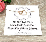 Grandmother & Granddaughter Gift, Interlocking Hearts Necklace Rose Gold, Double Heart Necklace, Birthday Gift for Grandma, Meaningful Gift