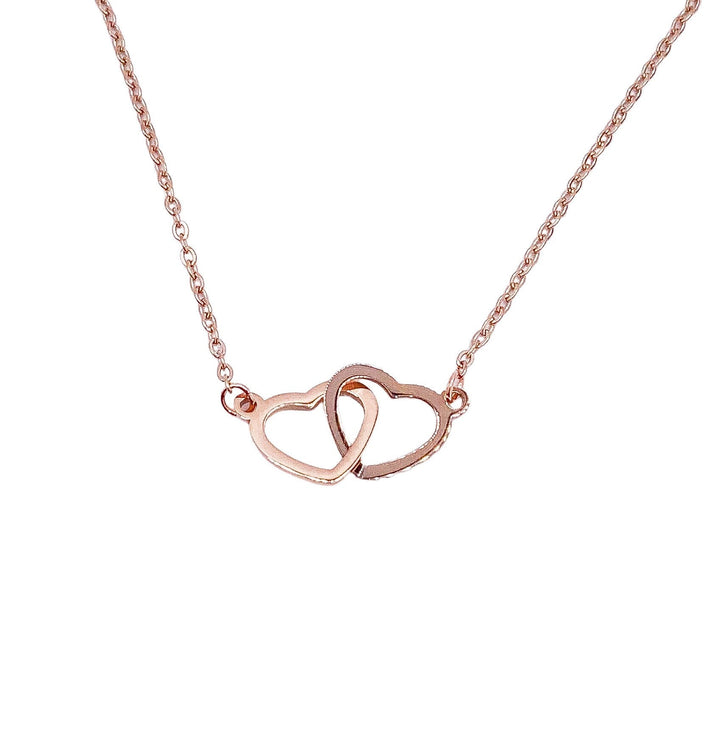 Mother & Daughter Necklace, Gift for Daughter from Mom, Double Heart Necklace, Two Interlocking Hearts Necklace, Birthday Gift