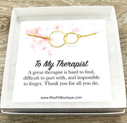 Therapist Thank You Gift, Interlocking Circles Necklace, Circular Pendant, Linked Circles Necklace, Gift for Therapist, Appreciation