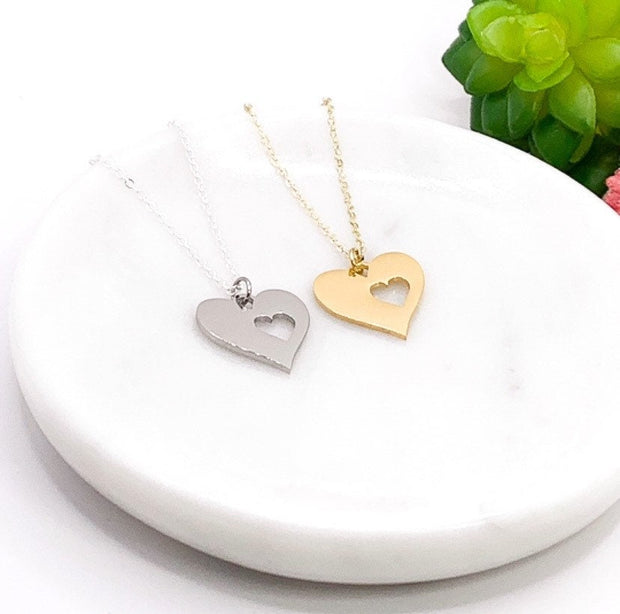 Heart Cutout Necklace, Loss Quote, Memorial Necklace, Condolences Gift, Remembrance Gift, Meaningful Necklace, Loss of Father