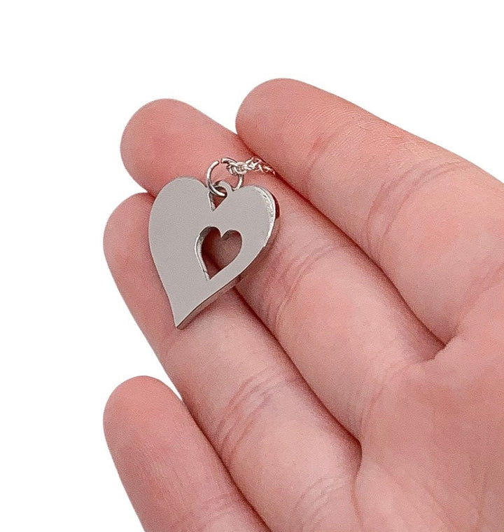 Collier Cœur Découpé, Citation sur le Deuil, Collier Commémoratif, Cadeau de Condoléances, Cadeau Souvenir, Collier Symbolique, Deuil du Père