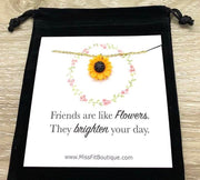 Sunflower Necklace, Orange Flower Charm Necklace, Friends Are Like Flowers, Minimal Floral Jewelry, Simple Reminder Gift, Gift for Bestie