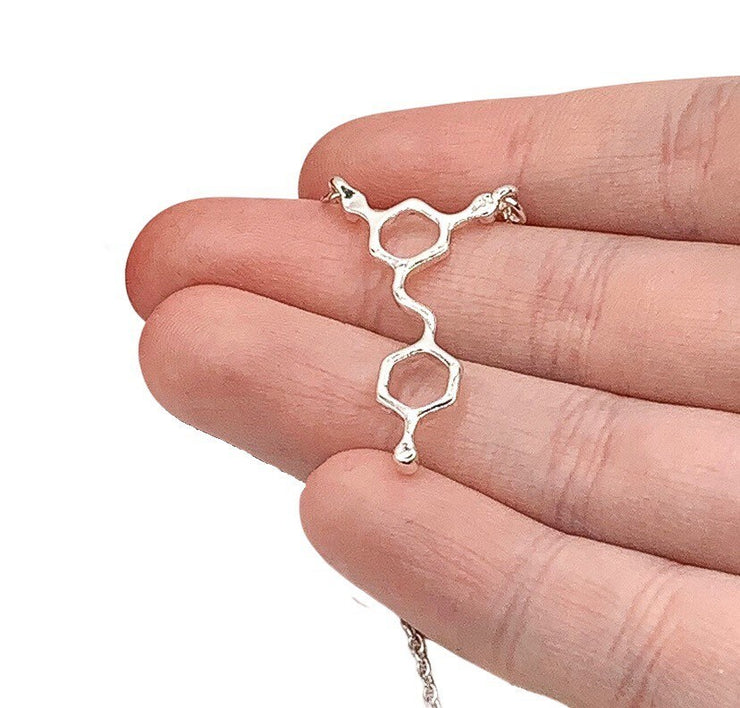 Partners in Wine, Resveratrol Molecule Necklace, Wine Lovers’ Gift, Science Necklace, Molecular Jewelry, Gift for Best Friend, Sister Gift