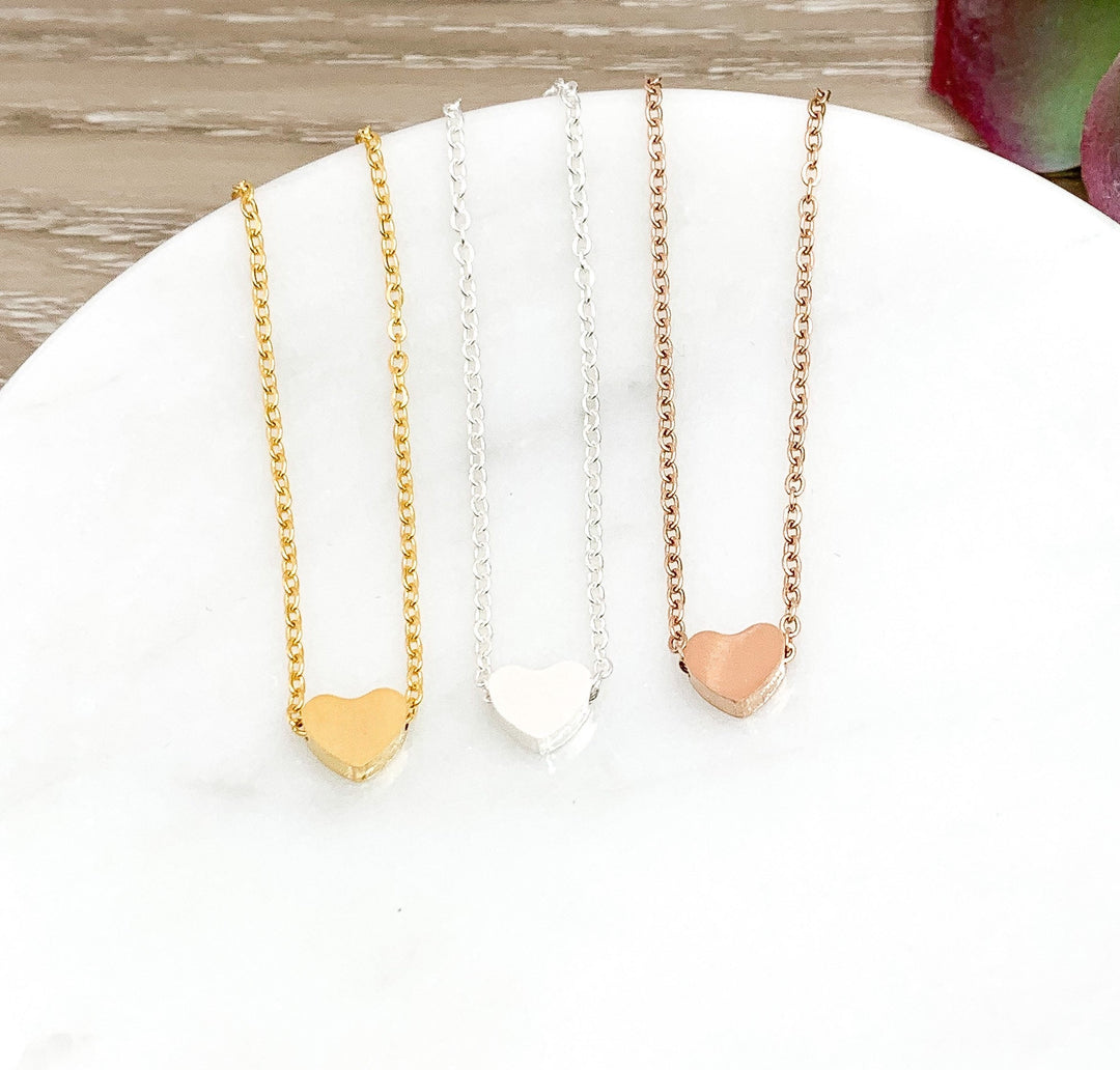Collier Cœur Délicat, Cadeau de Sympathie, Bijou en Or Rose, Collier Souvenir, Carte de Condoléances, Cadeau de Deuil, Collier de Deuil, Fausses Couches