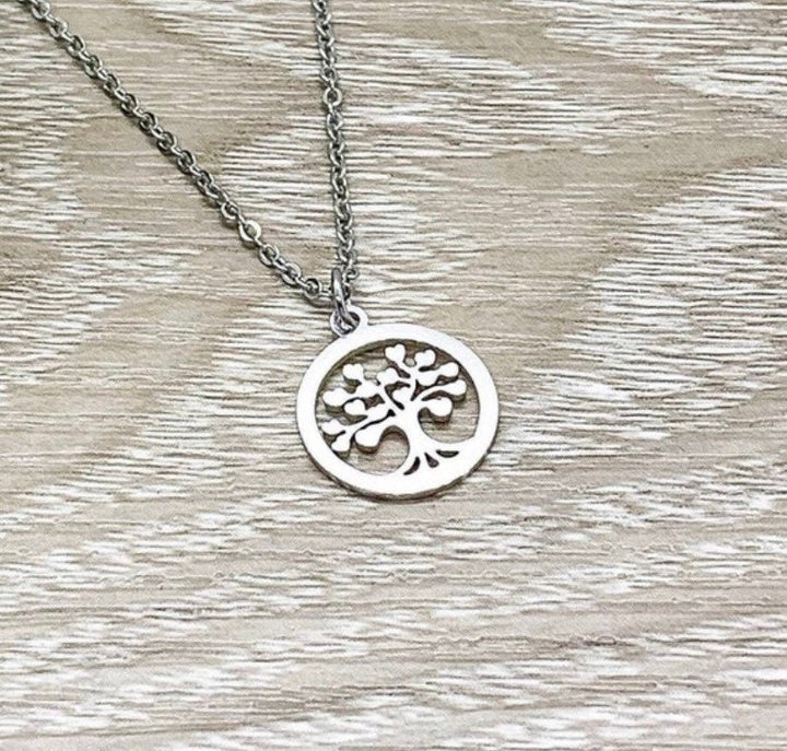 Collier Arbre Argent, Bijou Force, Un arbre aux racines robustes, Carte inspirante, Cadeau pour amoureux de la nature, Cadeau pour combattant(e), Cadeau réconfortant