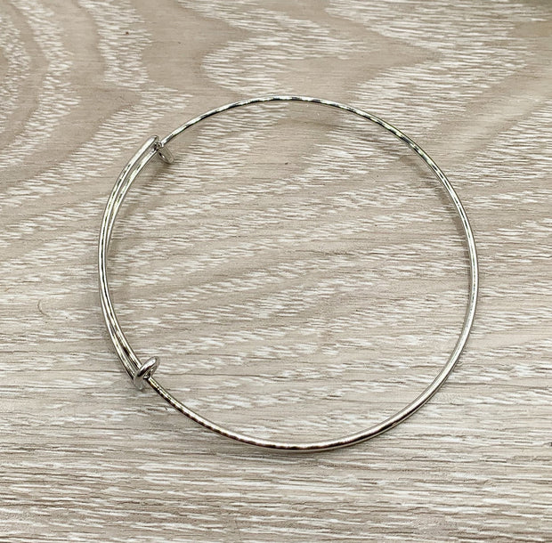 1 Expandable Bangle Bracelet, Stainless Steel Silver Bracelet, Finished Bracelet, Charm Bracelet Base, Unisex Jewelry, DIY Jewelry Supplies