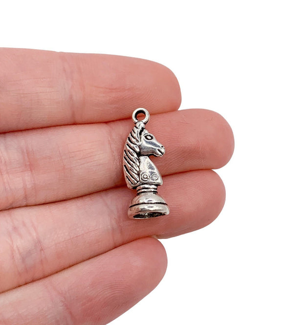 1 Chess Piece Charms, Pawn Board Game Charms, Gift for Chess Player, Game of Chess Charms, 3D Gaming Charms, DIY Jewelry Findings