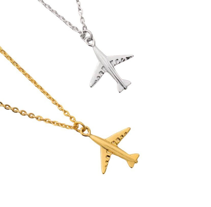 Tiny Airplane Necklace, Dainty Plane Pendant, Cute Gift for Traveler, Minimalist Necklace, Travel Jewelry, Gift for Flight Attendant