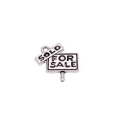 1 Sold For Sale Sign Charm, Realtor Charms, Gift for Real Estate Agent, Individual Silver Tone Charms, Office Charms, First Time Home Buyers