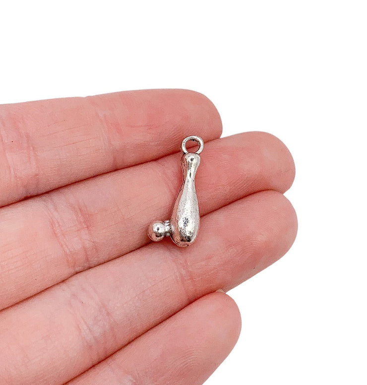 1 Bowling Charm, Bowling Pin Charms, Individual Charms, Bowling Ball Charm, Gift for Bowling Player, Gaming Charms, DIY Jewelry Findings