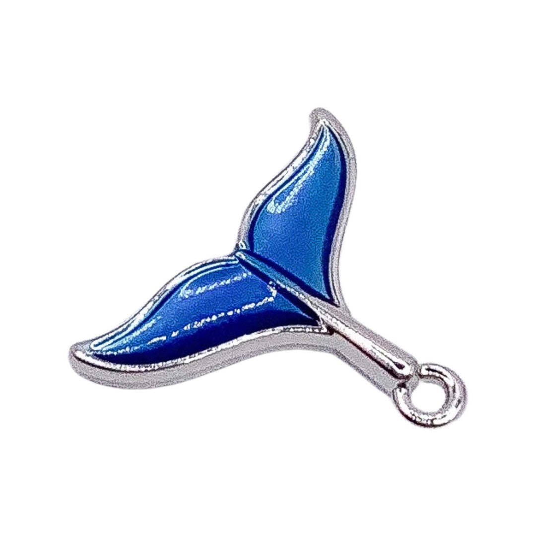 1 Breloque Queue de Poisson Bleue, Breloques de Pêche, Breloque Queue de Baleine, Breloque Queue de Sirène, Breloque Individuelle, Cadeau pour les Amoureux des Sirènes, Éléments de Création de Bijoux