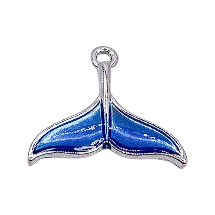 1 Blue Fish Tail Charm, Fishing Charms, Whale Tail Charm, Mermaid Tail Charm, Individual Charm, Gift for Mermaid Lover, DIY Jewelry Findings