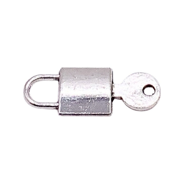 1 Padlock & Key Charm, Lock and Key Pendant, Real Estate Charm, Individual Charms, Superstition Charm, Good Luck Charm, DIY Jewelry Findings