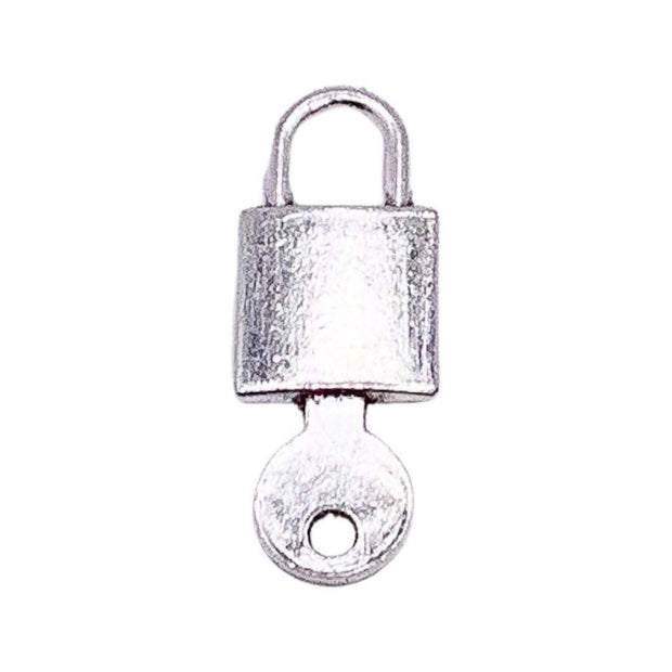 1 Padlock & Key Charm, Lock and Key Pendant, Real Estate Charm, Individual Charms, Superstition Charm, Good Luck Charm, DIY Jewelry Findings