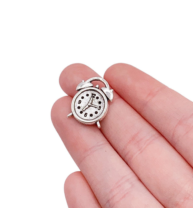 1 Alarm Clock Charm, Clock Charms, Time Charms, Individual Charms, Timepiece Charm, Good Luck Charm, DIY Jewelry Findings